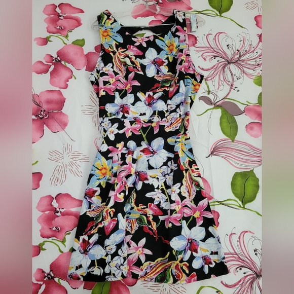(Used) Seduction Black Floral Dress S - Picture 1 of 2